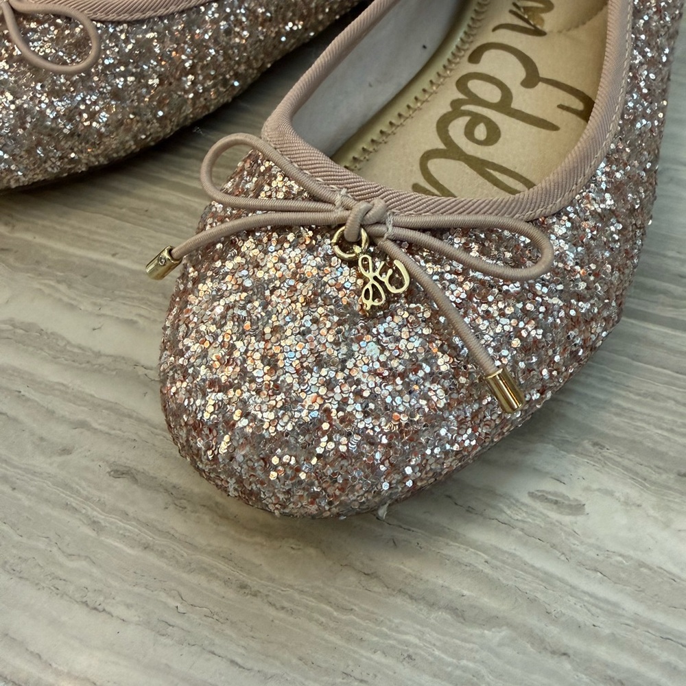 Sam Edelman Rose Gold Glitter Flats - Picture 5 of 5